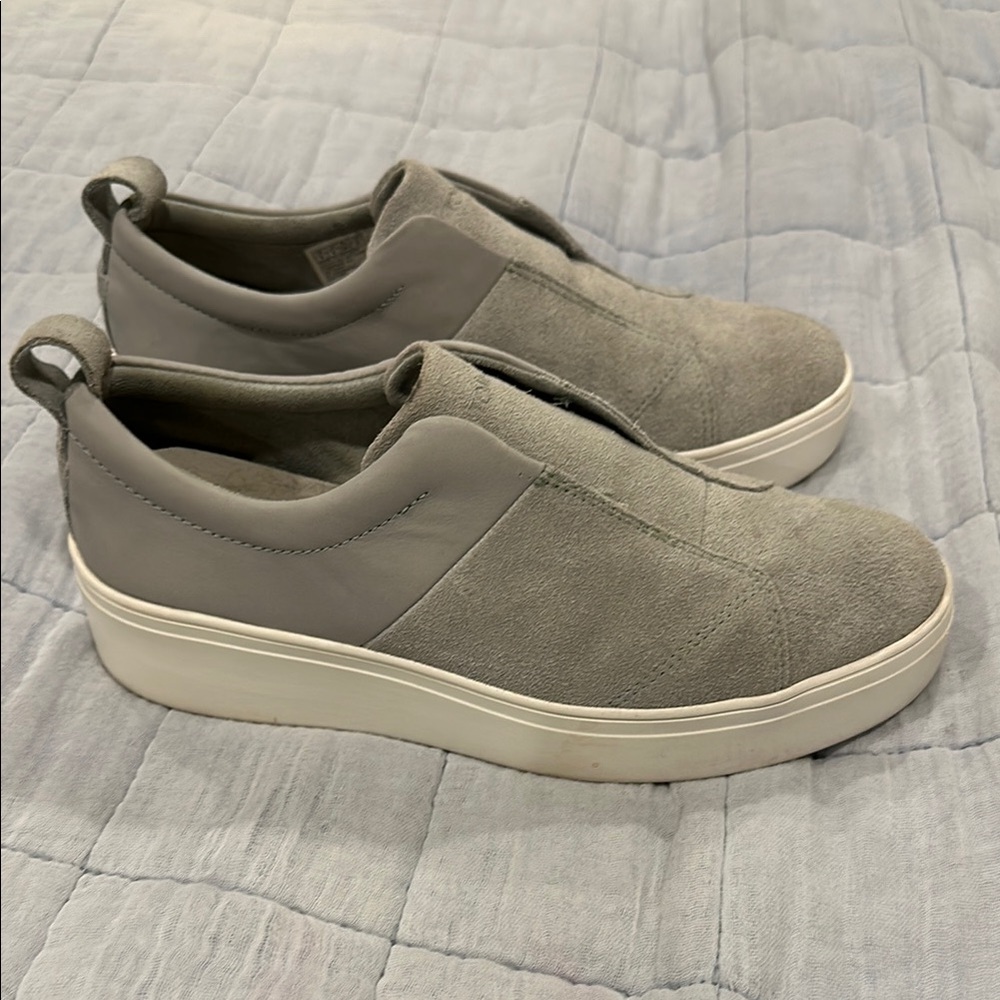 TOMS Grey Suede slip ons